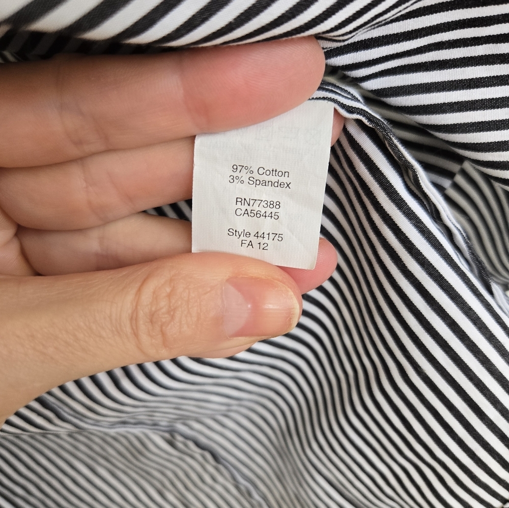 JCrew Navy and White striped button up - Picture 3 of 4